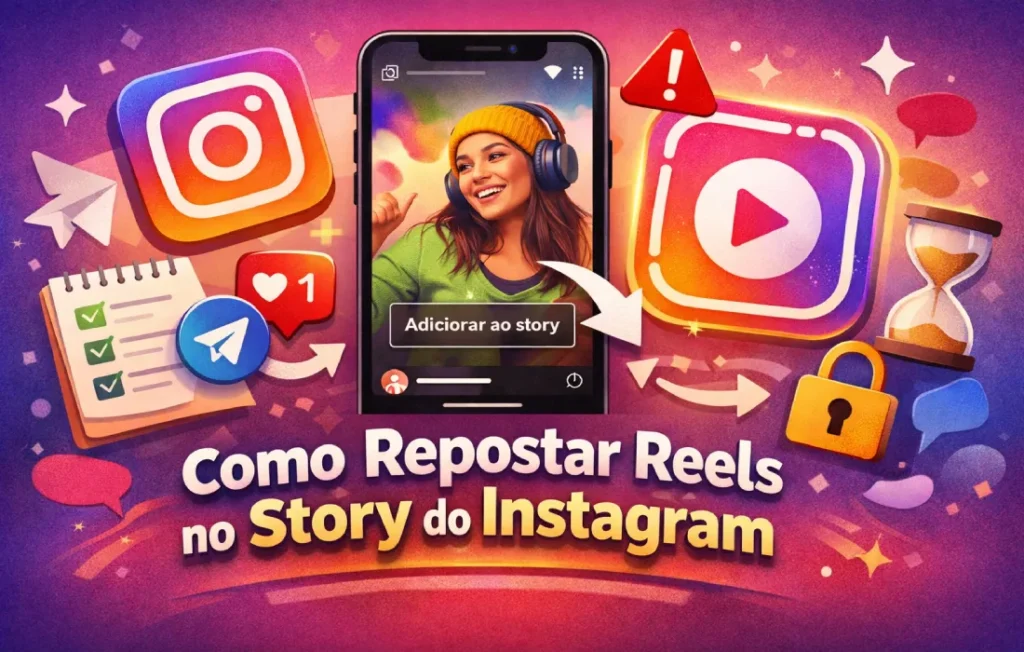 Como faço para repostar Reels no meu Story do Instagram